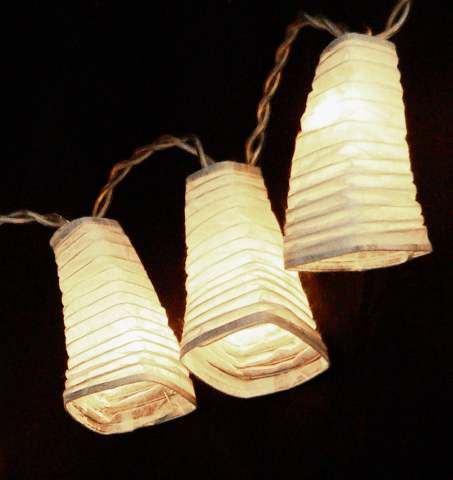 White Paper Lantern - LED Fairy Lights x 20